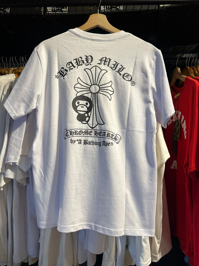 Camiseta BAPE X mulo Branco - Pronta Entrega