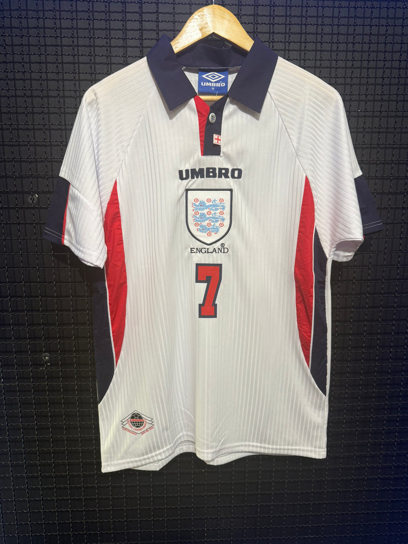 Camisa Seleção Inglaterra 1998 Beckham #7 - Pronta Entrega