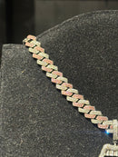 Corrente Cravejada Pingente Money Mouth Em Zicornia Cubica Rosa/Prata 45 CM - Pronta Entrega