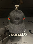 Boné Gucci Black Aba Curva Faixa Lateral - Pronta Entrega