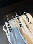 Pack 3 Pares Meia Air Jordan Cano Alto Branco - Pronta Entrega