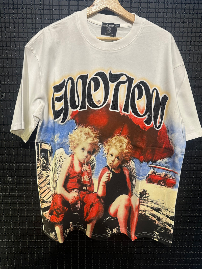 Camiseta Mixed Emotions Two Kids Angels White - Pronta Entrega