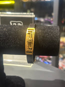 Pulseira Versace Black/Gold Couro 22 CM - Pronta Entrega