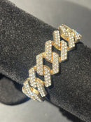 Pulseira Dourada Cravejada Em Zicornia Cúbica 20 CM - Pronta Entrega