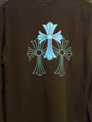 Camiseta Long Sleeve Chrome Hearts Blue Cruz - Pronta Entrega