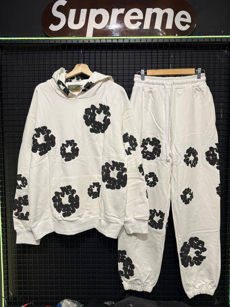 Conjunto Denim Tears White Black Moletom + Calça - Pronta Entrega