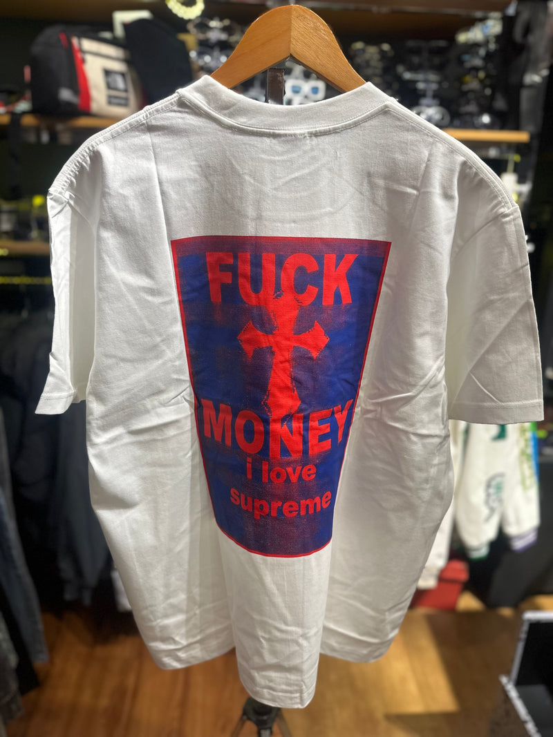 Camiseta SUPREME “Fuck Money” Branca - Pronta Entrega