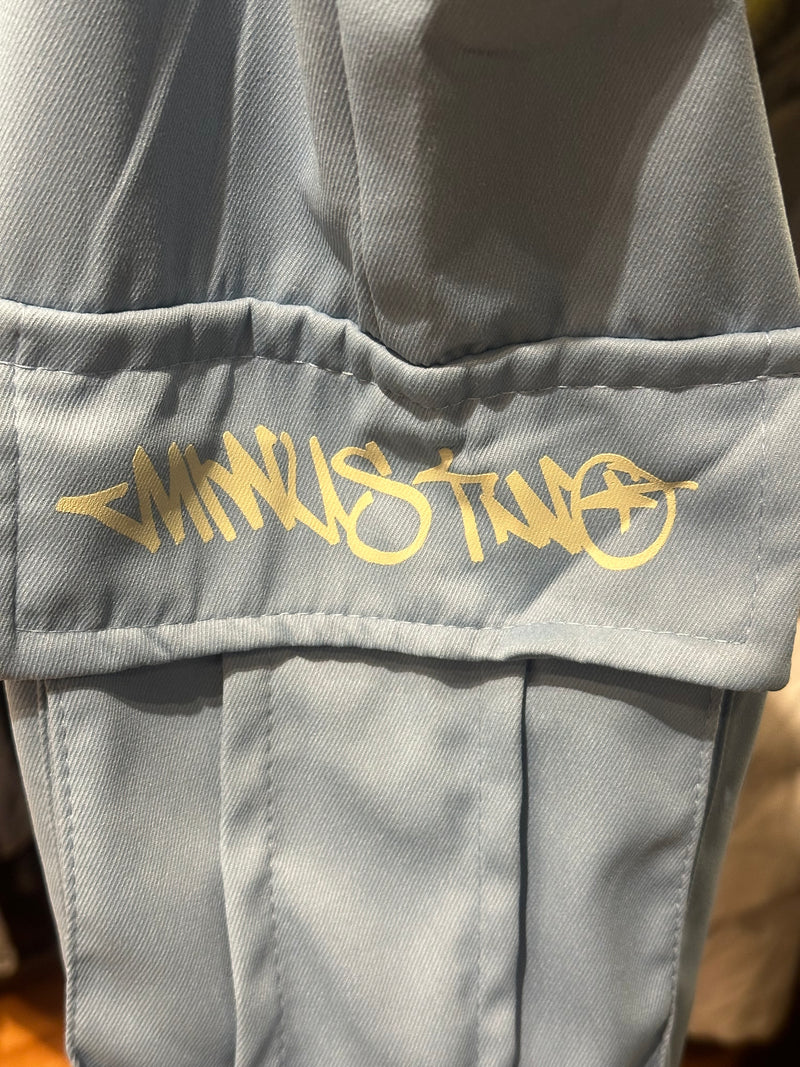 Calça Sarja Minus Two Azul Logo Cinza - Pronta Entrega