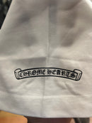 Camiseta Chrome Hearts Branca/Cinza Logo Brilhante - Pronta Entregar