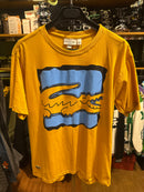 Camisa Lacoste Amarela Logo Croc Blue - Pronta Entrega
