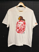 Camiseta BAPE Baby Milo Big Head Ape Pink White - Pronta Entrega