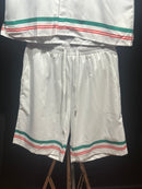 Conjunto Casablanca Tennis Club Seda Padronagem Monogramada - Pronta Entrega