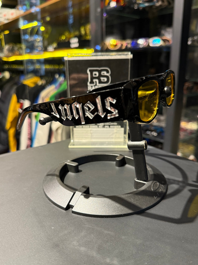Óculos Palm Angels Preto Lente Transparente Amarelo - Pronta Entrega