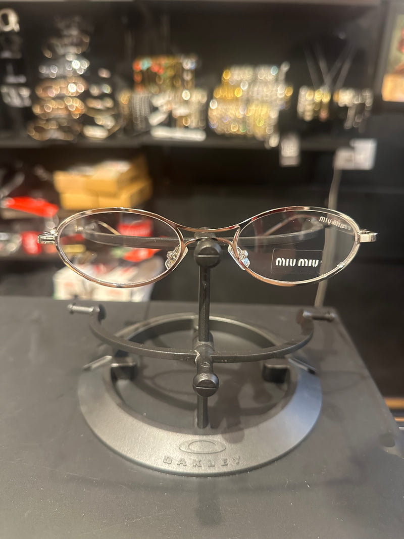 Óculos Miu Miu Redondo Armação Rose Lente Clear - Pronta Entrega