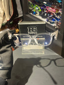 Óculos Chrome Hearts Armação Transparente Logo Prata Lente Clear - Pronta Entrega