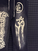 Calça Hellstar High Street Moletom Destonado Preto - Pronta Entrega