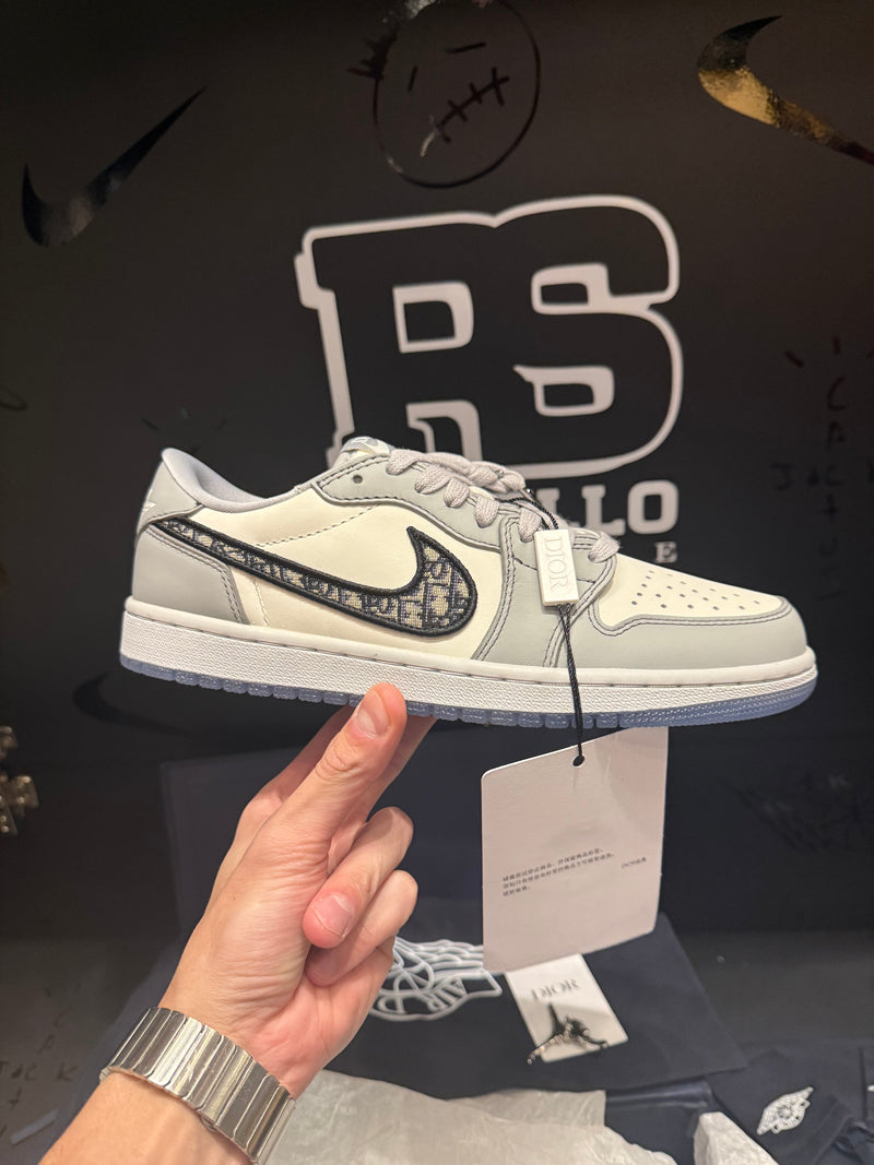 Tênis Nike Air Jordan 1 Low X Dior Grey - Pronta Entrega