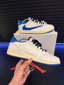 Tênis Nike Air Jordan 1 Low Travis Scott Fragment Military Blue - Pronta Entrega