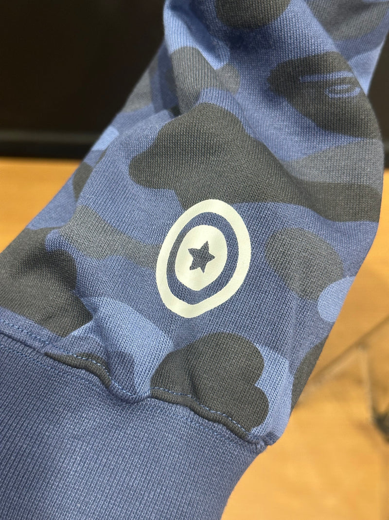 Jaqueta Bape Shark Camo Blue Dual Hoodie Full Zip - Pronta Entrega