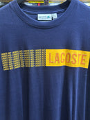Camisa Lacoste 1927 Azul Logo Frontal Yellow - Pronta Entrega