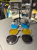Óculos Rayban Redondo Armação Preto Clip On Multi Cores - Pronta Entrega