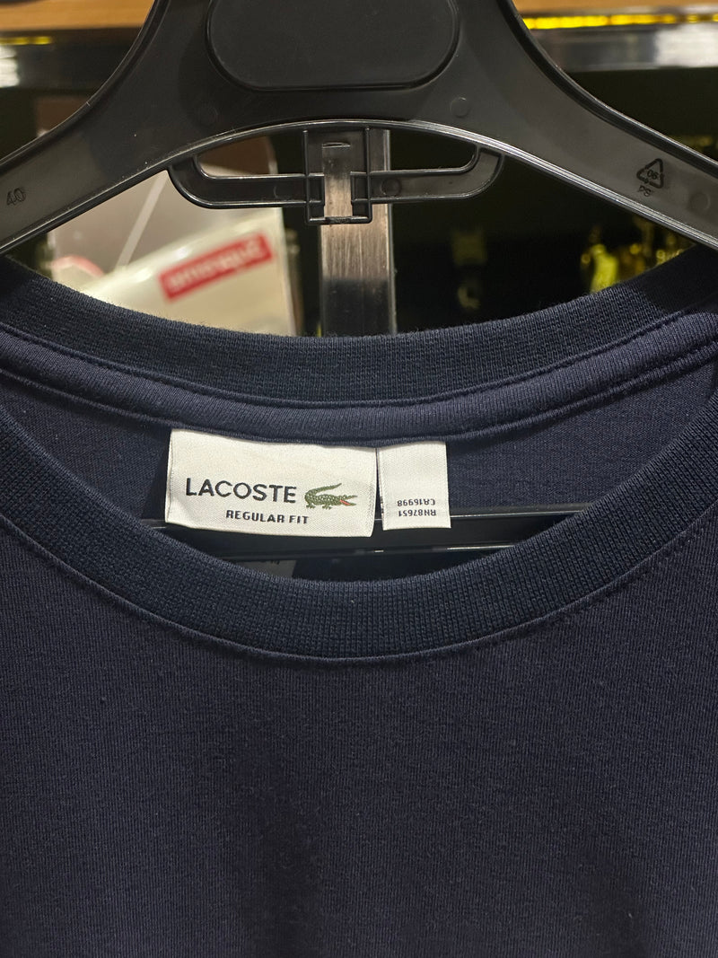 Camisa Lacoste Azul Logo Central White/Red - Pronta Entrega