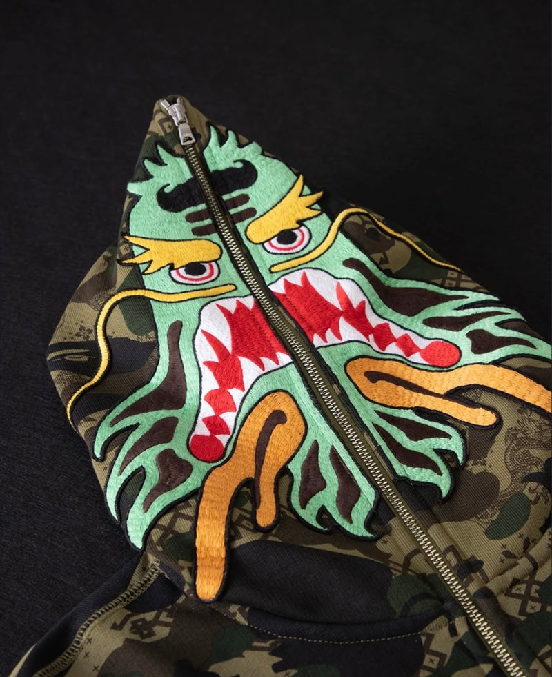 Jaqueta Bape X Clot Shark Camo Relaxed Full Zip - Pronta Entrega