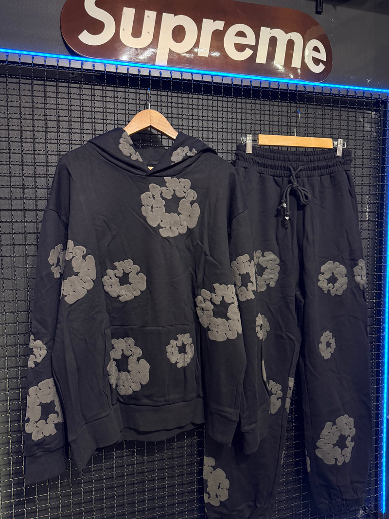 Conjunto Moletom Denim Tears Black Gray Blusa + Calça - Pronta Entrega