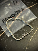Bracelete Pandora Prata Circular com Fecho Logo 17 CM - Pronta Entrega
