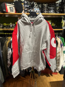 Moletom Supreme Big Logo Jacquard Cinza/Vermelho - Pronta Entrega