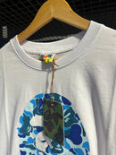 Camiseta BAPE ‘Big Logo Ape ’ Blue Branco - Pronta Entrega