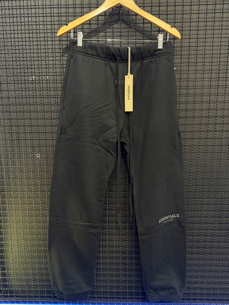 Calça Moletom Essentials Black Logo Black - Pronta Entrega