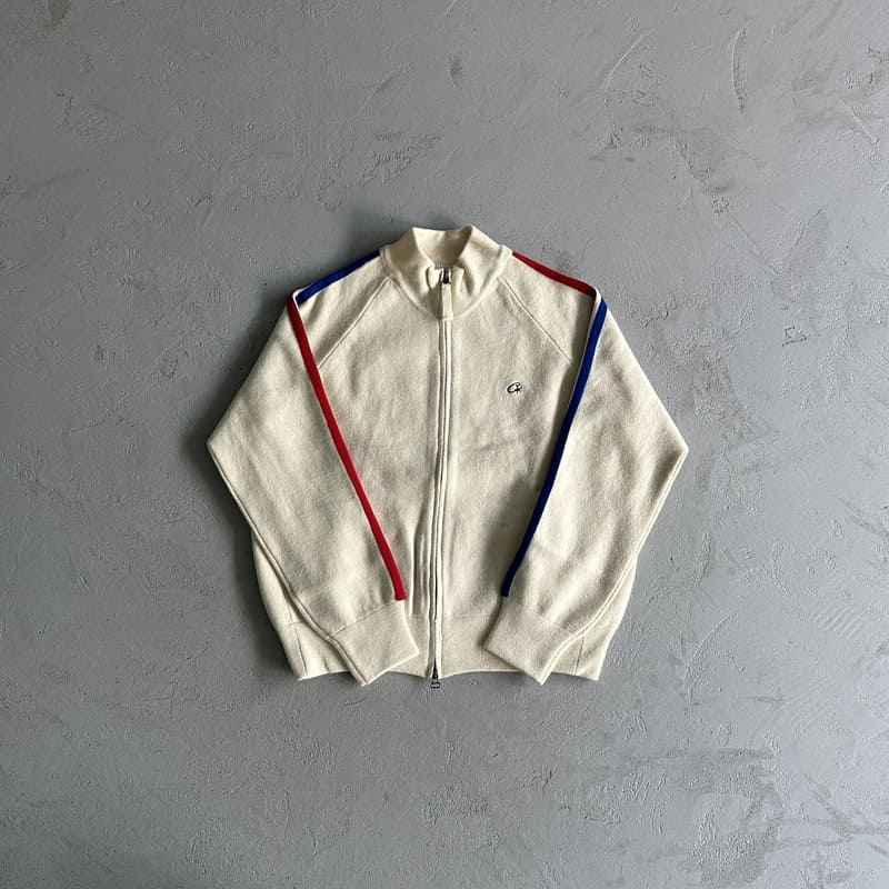 Jaqueta Corteiz Knit Zip Up Fleece Cream - ENCOMENDA