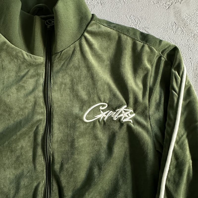 Conjunto Corteiz VVS Velour Jacket Green - ENCOMENDA