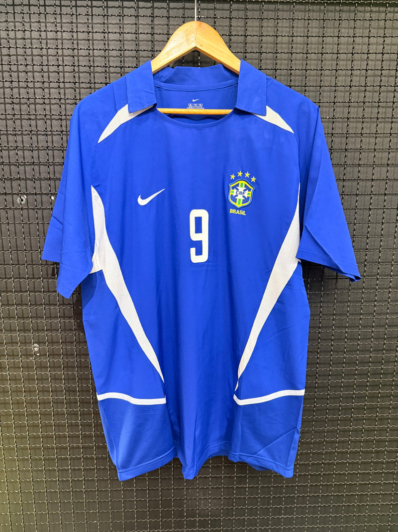 Camisa Retrô Nike Seleção Brasileira Copa Do Mundo 2002 #9 Ronaldo - Pronta Entrega