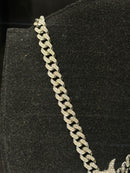 Corrente Cravejada Pingente Shark Em Zicornia Cubica Prata - Pronta Entrega