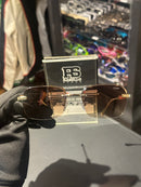 Óculos de Sol Cartier Retangular Marrom Lente Marrom - Pronta Entrega