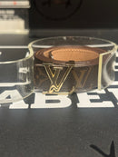 Cinto Louis Vuitton Initiales Monogram Brown Logo Gold 125 CM  - Pronta Entrega