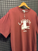Camiseta Lacoste Paris Logo Vinho - Pronta Entrega