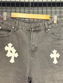 Calça Jeans Escura Chrome Hearts White Cruz - Pronta Entrega