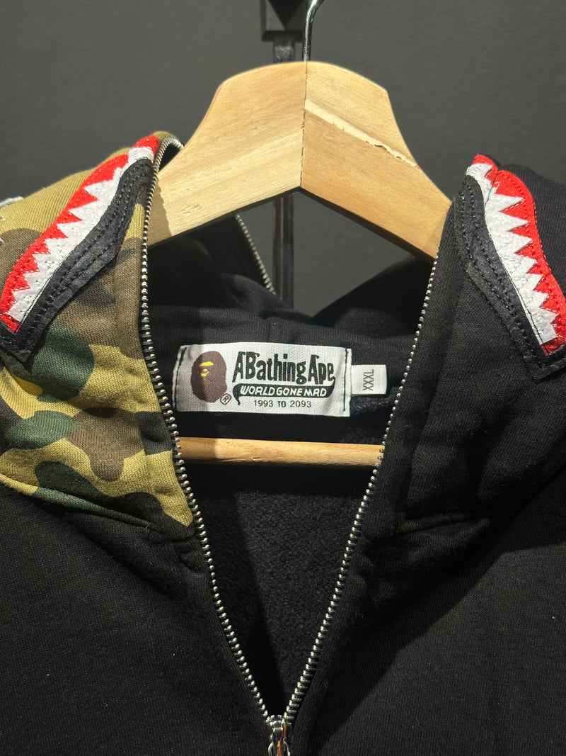 Jaqueta Bape Shark Hoodie Camo Black Full Zip - Pronta Entrega
