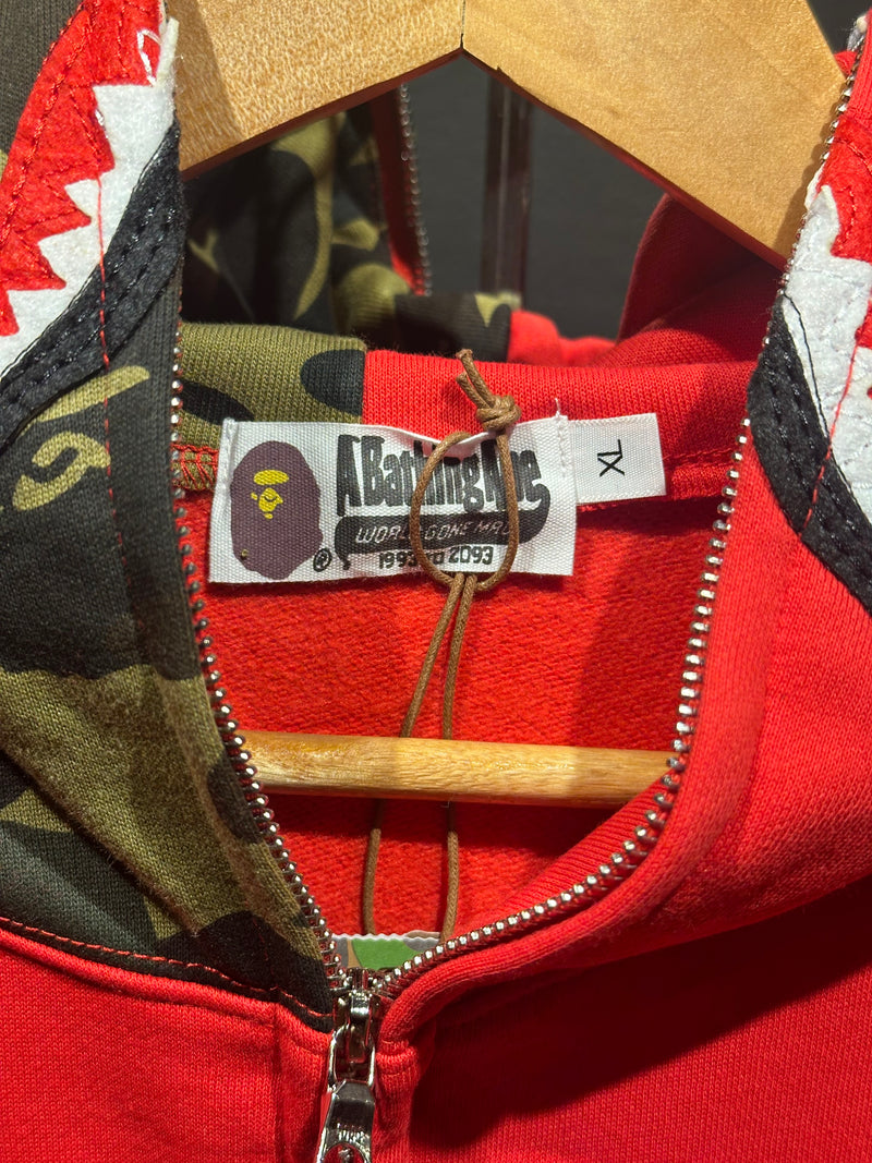 Jaqueta Bape Shark Camo Red Full Zip - Pronta Entrega