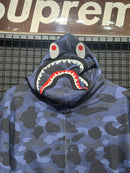 Jaqueta Bape Shark Camo Blue Full Zip - Pronta Entrega