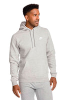 MOLETOM NIKE SPORTSWEAR CLUB HOODIE PO CINZA/BRANCO - Pronta Entrega