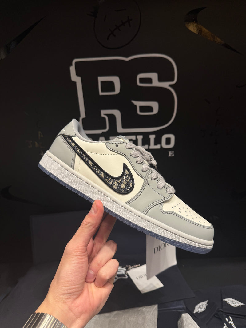 Tênis Nike Air Jordan 1 Low X Dior Grey - Pronta Entrega
