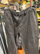 Calça Gallery Dept. Jeans Flare Preto com Respingos de Tinta - Pronta Entrega