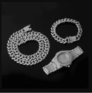 Kit Cuban Ice Corrente + Pulseira + Relógio - Encomenda
