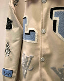 Jaqueta Varsity Louis Vuitton “Multi-Patches Mixed Milky White” - Encomenda