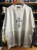 Camiseta Chrome Hearts Branca/Cinza Logo Brilhante - Pronta Entregar