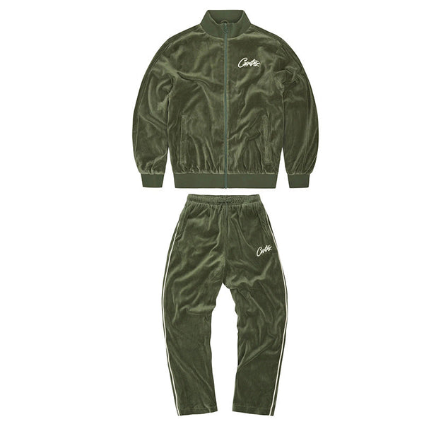 Conjunto Corteiz VVS Velour Jacket Green - ENCOMENDA